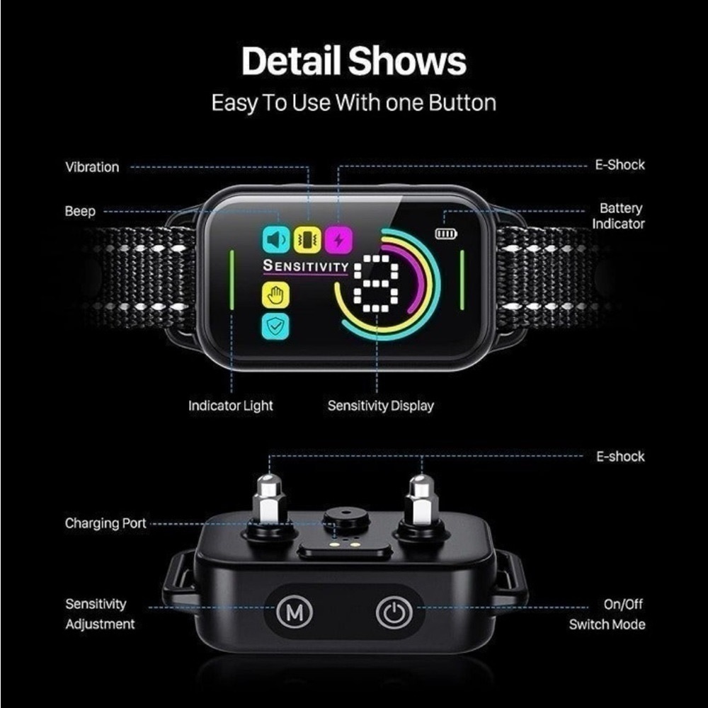 Dog Bark Collar,  Bark Collar for Large Medium Small Dogs,Smart Bark Colla - Picture 4 of 5